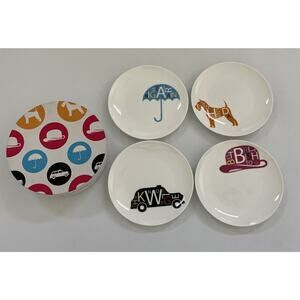 British Theme Plates‎ Royal Doulton POP IN FOR DRINKS Set of 4 Appetizer Dishes